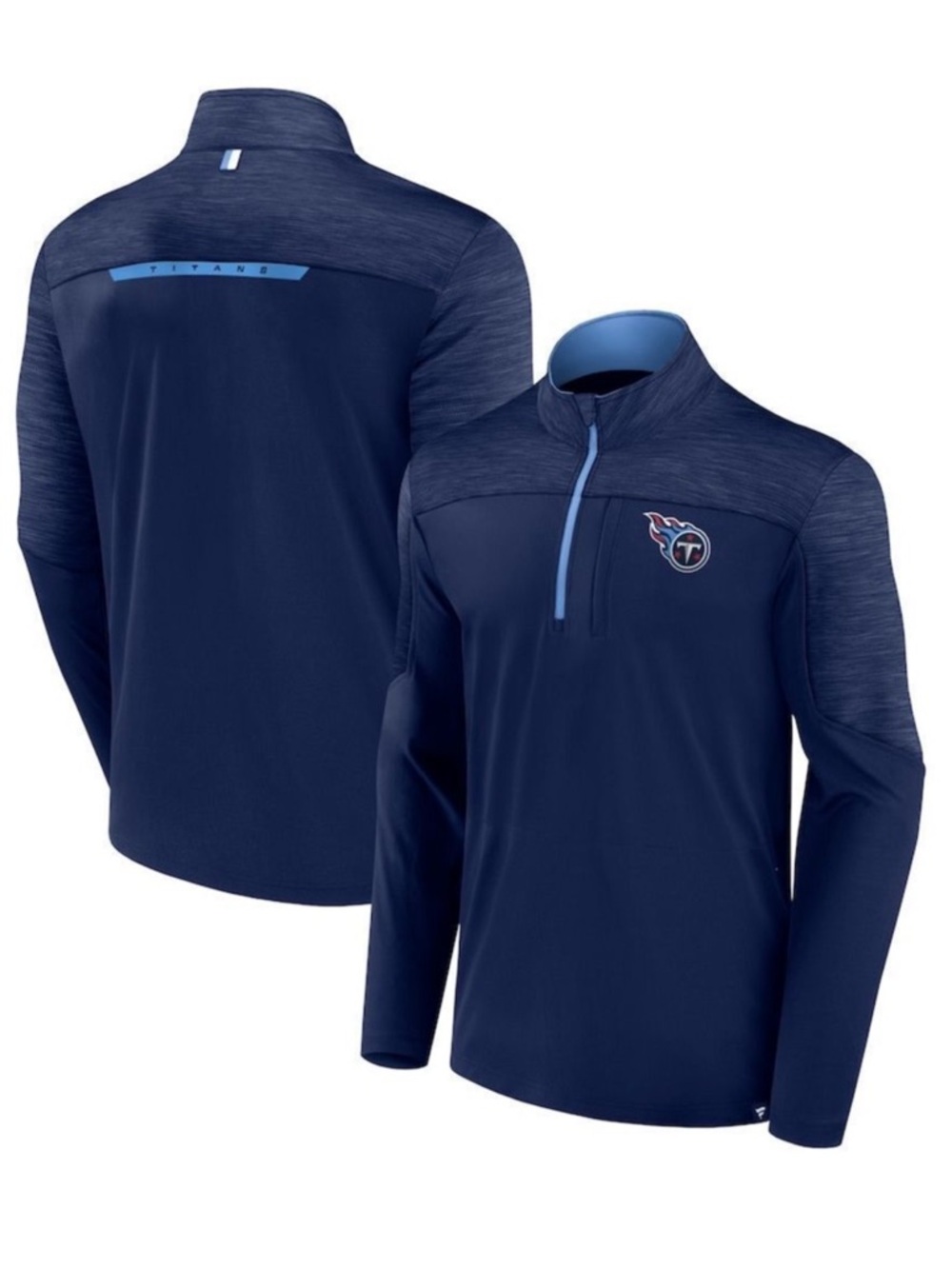 FANATICS Tennessee Titans Fanatics Defender Half-Zip Top - Navy Large